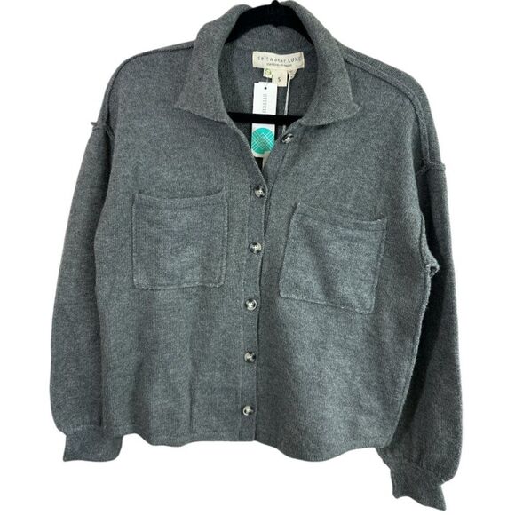 Saltwater LUXE Long Sleeve Sweater Shacket Cardigan Minimalist Classic Sz S NWT - Picture 4 of 13
